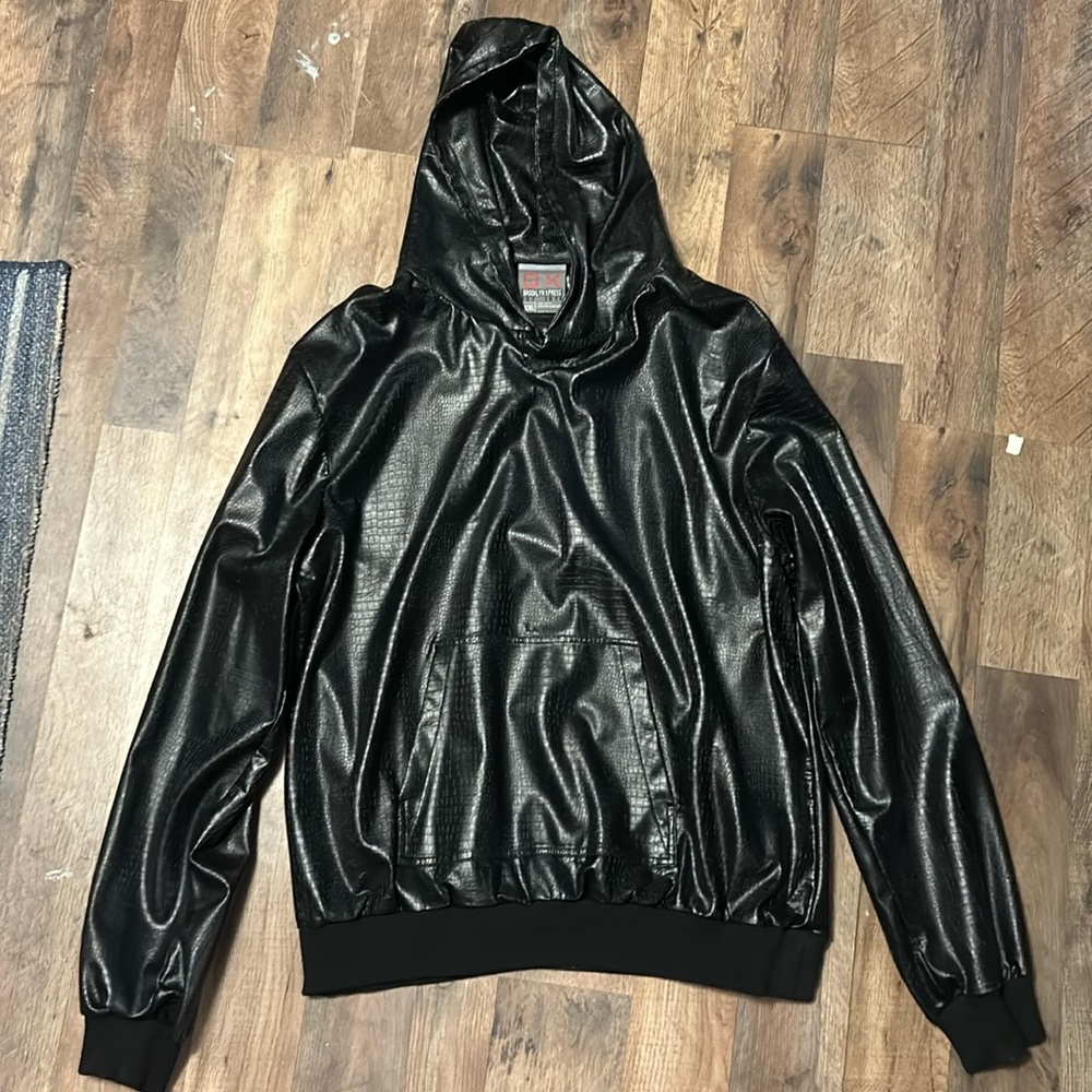 Brooklyn Express faux gator black Hoodie XXL